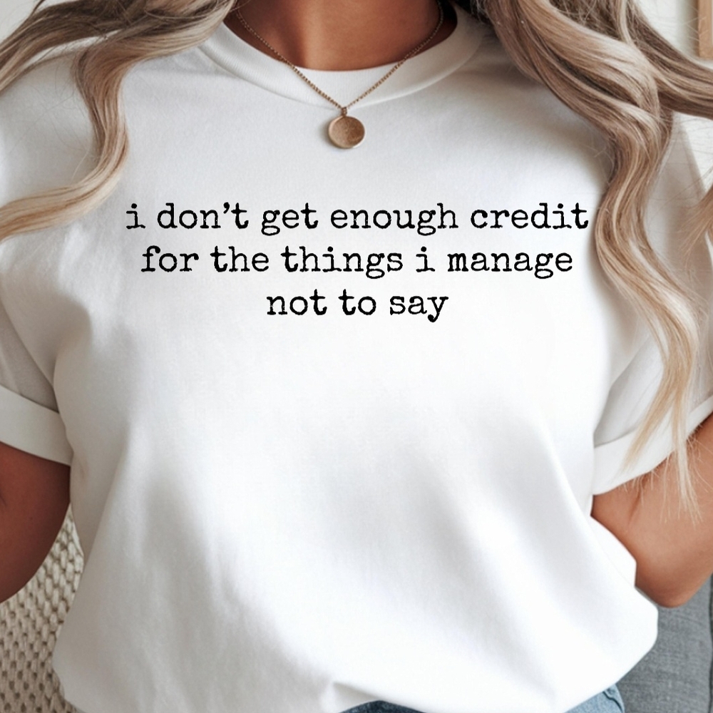 White Graphic Tee with Quote